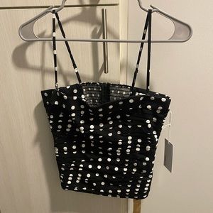 Black and white polka dot tank top